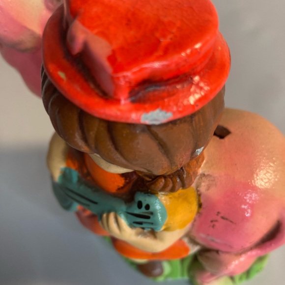 Vintage piggy bank girl pink donkey Japan some paint missing see pictures - Picture 2 of 6